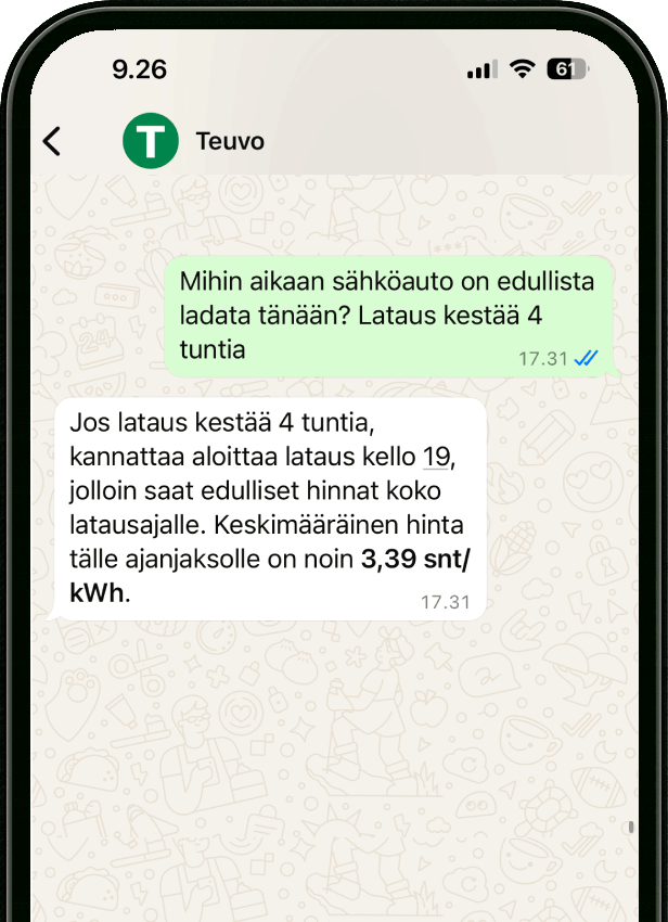 Tekoäly chat - sähköauton lataus